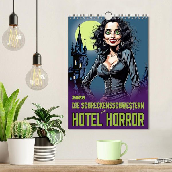 Produktbild: Die Schreckensschwestern vom Hotel Horror (Wandkalender 2026 DIN A4 hoch), CALVENDO Monatskalender