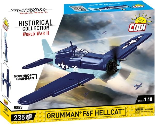 Produktbild: COBI Historical Collection 5883 - Grumman F6F Hellcat, Jagdflugzeuge, WWII, Bausatz 1:48, 235 Klemmbausteine