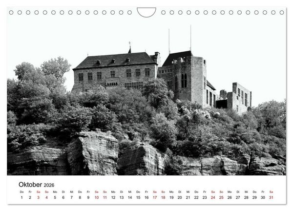 Produktbild: Burgen in schwarzwei&szlig; - Wie aus alten Zeiten (Wandkalender 2026 DIN A4 quer), CALVENDO Monatskalender