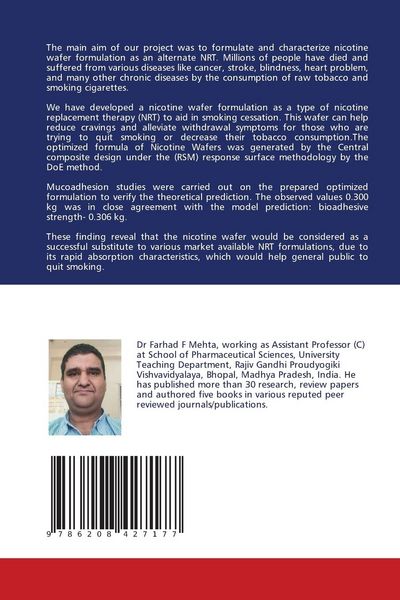 Produktbild: Forrmulation and Charecterization of Nicotine Wafer as NRT