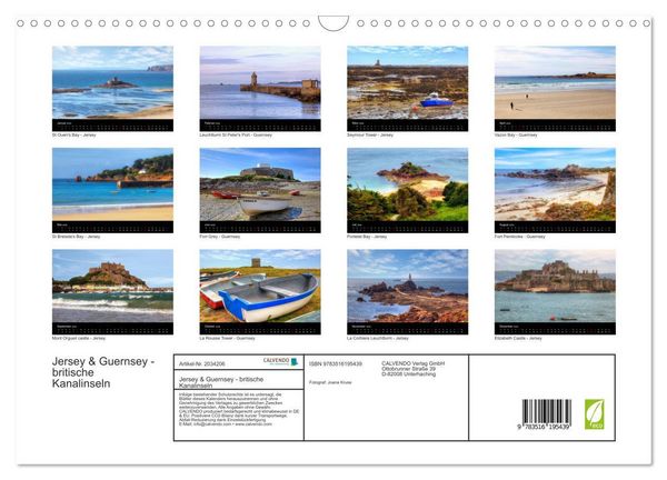 Produktbild: Jersey & Guernsey - britische Kanalinseln (Wandkalender 2026 DIN A3 quer), CALVENDO Monatskalender