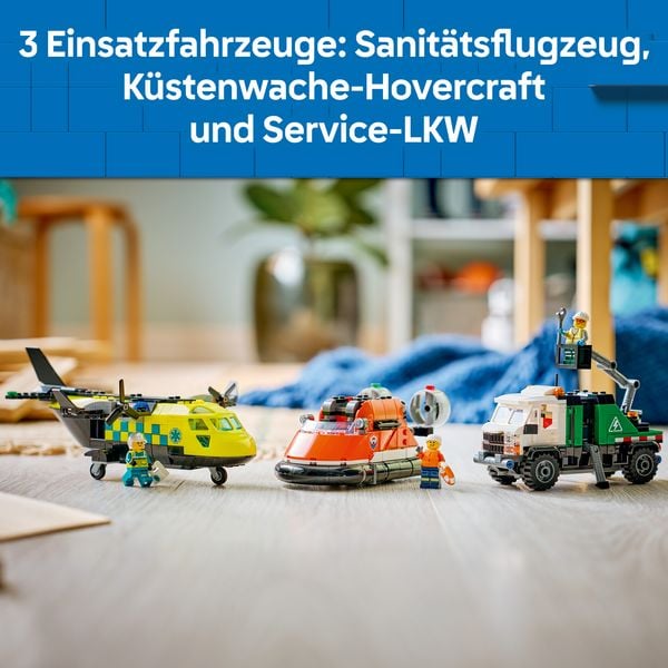 Produktbild: LEGO City 60505 Kombinationsset mit Flugzeug, Wartungsfahrzeug und Luftkissenboot