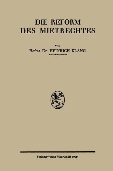 Produktbild: Die Reform des Mietrechtes