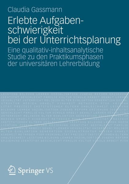 Erlebte Aufgabenschwierigkeit bei der Unterrichtsplanung, Taschenbuch von Claudia Gassmann, Springer Fachmedien Wiesbaden GmbH, 9783658002428