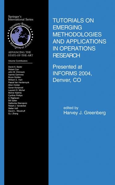 Produktbild: Tutorials on Emerging Methodologies and Applications in Operations Research