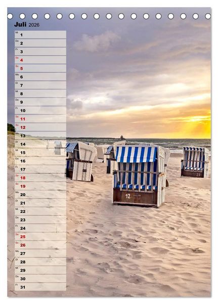 Produktbild: An der See Geburtstagsplaner (Tischkalender 2026 DIN A5 hoch), CALVENDO Monatskalender