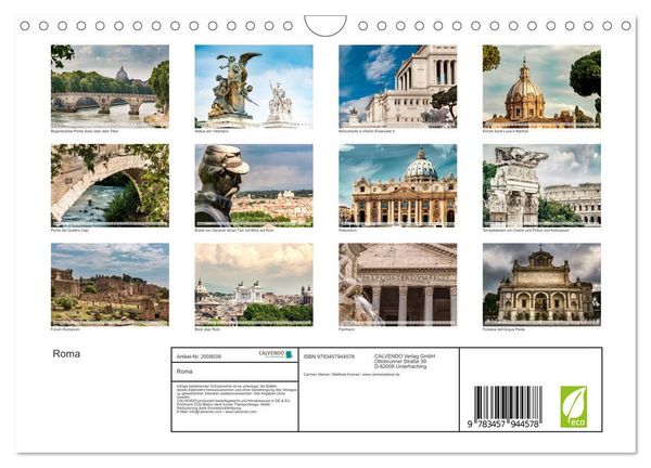 Produktbild: Roma (Wandkalender 2026 DIN A4 quer), CALVENDO Monatskalender