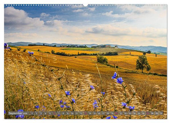 Produktbild: Impressionen toskanischer Landschaften (hochwertiger Premium Wandkalender 2026 DIN A2 quer), Kunstdruck in Hochglanz