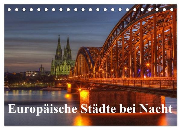 Produktbild: Europ&auml;ische St&auml;dte bei Nacht (Tischkalender 2026 DIN A5 quer), CALVENDO Monatskalender