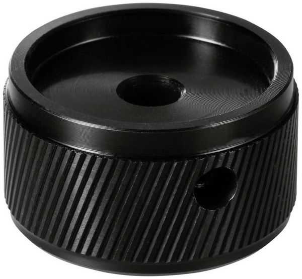 Produktbild: TRU COMPONENTS TC-11613816 Drehknopf mit Knopfmarkierung Schwarz (&Oslash; x H) 30 mm x 17 mm Aluminium 1 St.