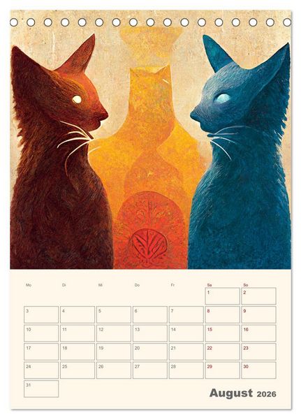 Produktbild: Die 7 Leben einer Katze (Tischkalender 2026 DIN A5 hoch), CALVENDO Monatskalender