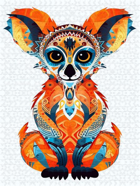 Produktbild: CALVENDO Puzzle Lemur im Tattoo Design | 2000 Teile Lege-Gr&ouml;&szlig;e 90x67cm Foto-Puzzle f&uuml;r gl&uuml;ckliche Stunden