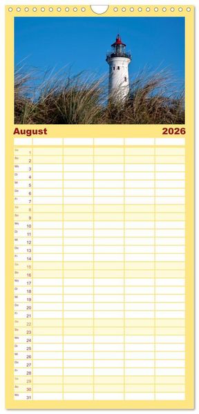 Produktbild: Familienplaner 2026 - Leuchtt&uuml;rme PUR mit 5 Spalten (Wandkalender, 21 x 45 cm) CALVENDO