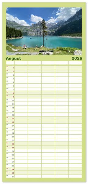 Produktbild: Familienplaner 2026 - Alpenauszeit - Bergpause f&uuml;rs Herz mit 5 Spalten (Wandkalender, 21 x 45 cm) CALVENDO