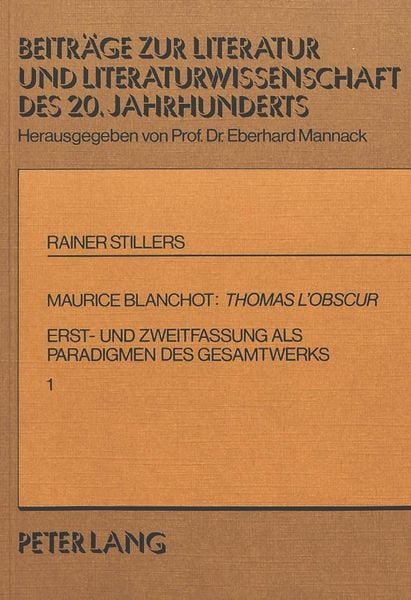 Produktbild: Maurice Blanchot: Thomas l'Obscur