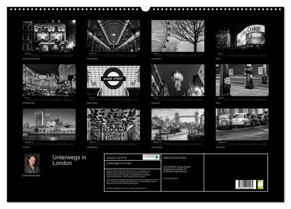 Produktbild: Unterwegs in London (Wandkalender 2026 DIN A2 quer), CALVENDO Monatskalender