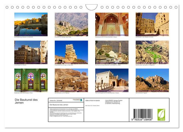 Produktbild: Die Baukunst des Jemen (Wandkalender 2026 DIN A4 quer), CALVENDO Monatskalender