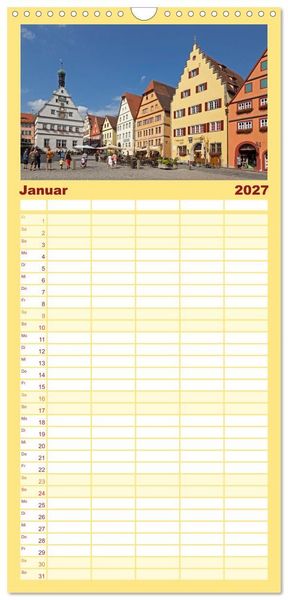 Produktbild: Familienplaner 2027 - Rothenburg ob der Tauber - Mittelalter in Mittelfranken mit 5 Spalten (Wandkalender, 21 x 45 cm) CALVENDO