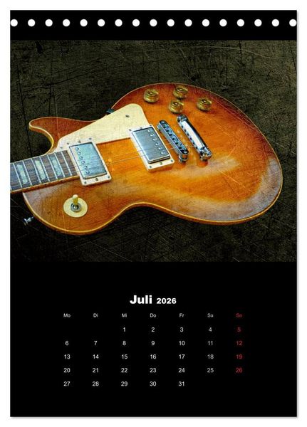 Produktbild: Vintage Gitarren (Tischkalender 2026 DIN A5 hoch), CALVENDO Monatskalender