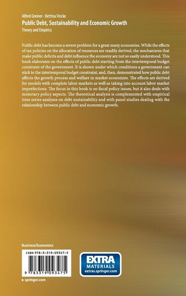 Produktbild: Public Debt, Sustainability and Economic Growth