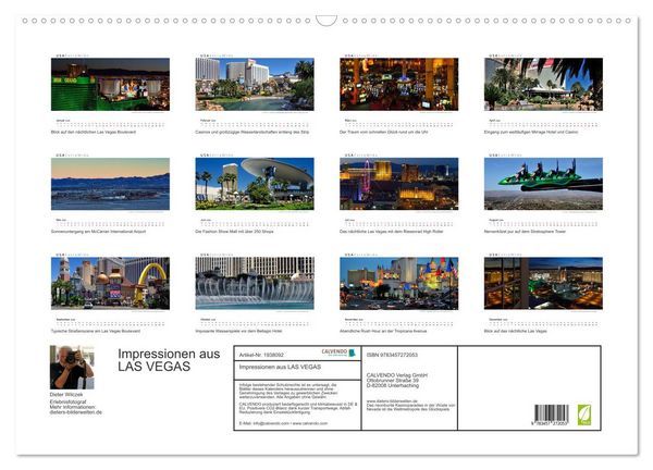 Produktbild: Impressionen aus LAS VEGAS (Wandkalender 2026 DIN A2 quer), CALVENDO Monatskalender