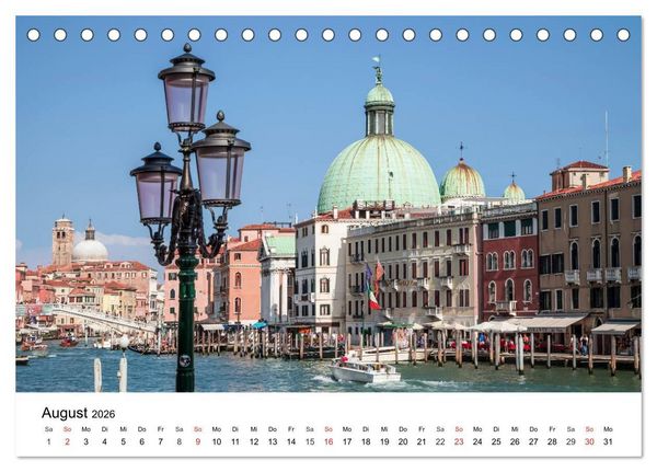 Produktbild: Die Attraktionen von Venedig (Tischkalender 2026 DIN A5 quer), CALVENDO Monatskalender