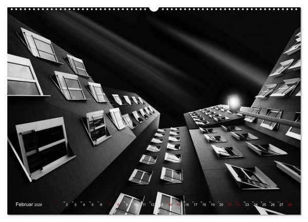 Produktbild: Monochrome Architektur (hochwertiger Premium Wandkalender 2026 DIN A2 quer), Kunstdruck in Hochglanz
