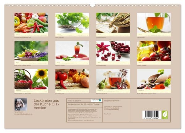 Produktbild: Leckereien aus der K&uuml;che CH - Version (hochwertiger Premium Wandkalender 2026 DIN A2 quer), Kunstdruck in Hochglanz