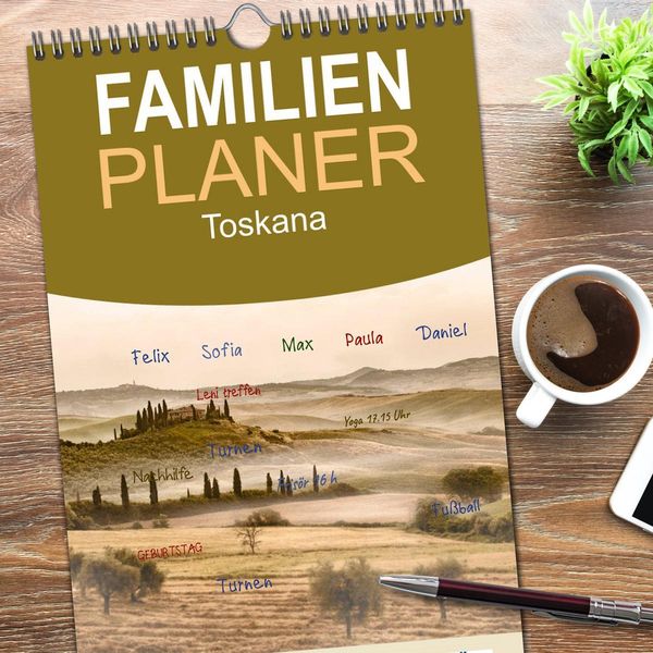 Produktbild: Familienplaner 2026 - Toskana 2026 mit 5 Spalten (Wandkalender, 21 x 45 cm) CALVENDO