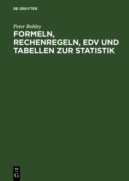 Produktbild: Formeln, Rechenregeln, EDV und Tabellen zur Statistik