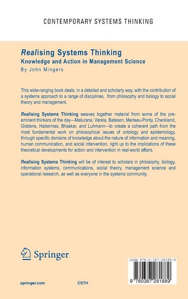 Produktbild: Realising Systems Thinking: Knowledge and Action in Management Science