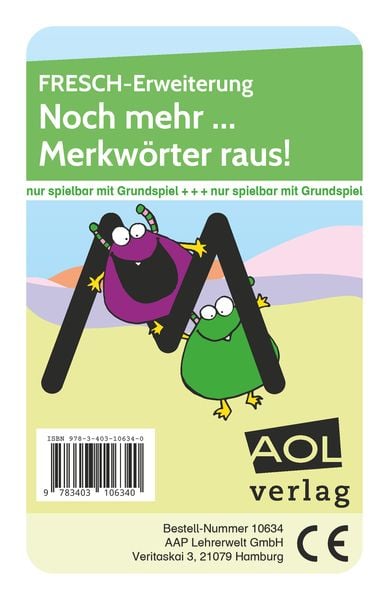 FRESCH-Erweiterung: Noch mehr... Merkwörter raus!, Game von Corinne Zimmermann, Scolix in der AAP Lehrerwelt GmbH, 978-3-403-10634-0