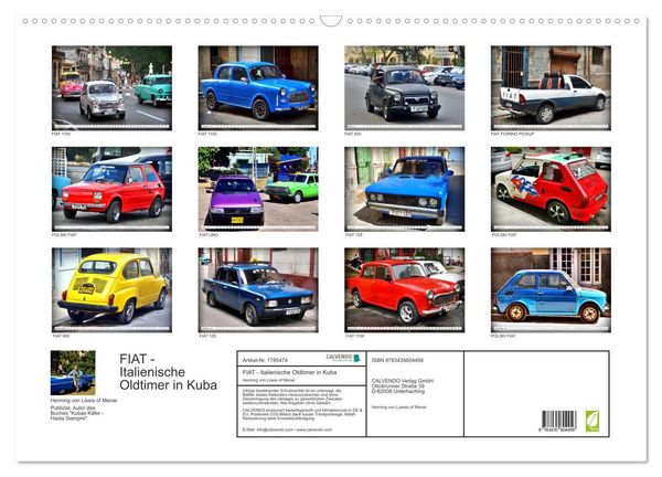 Produktbild: FIAT - Italienische Oldtimer in Kuba (Wandkalender 2025 DIN A2 quer), CALVENDO Monatskalender