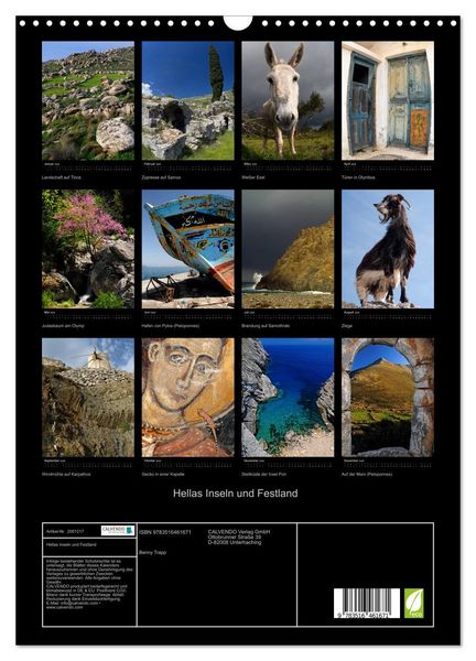 Produktbild: Hellas Inseln und Festland (Wandkalender 2026 DIN A3 hoch), CALVENDO Monatskalender