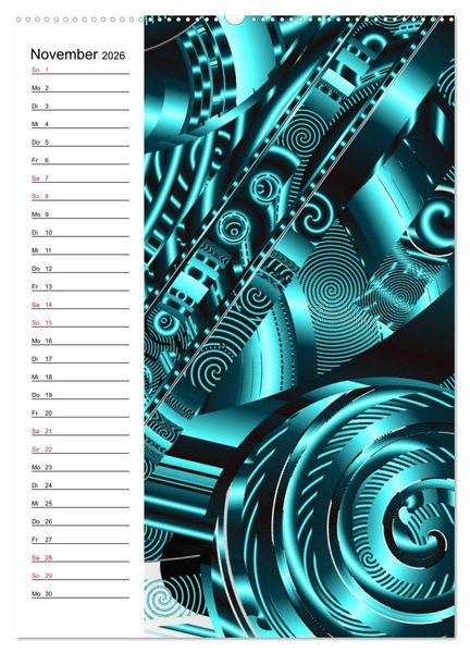 Produktbild: Geometrische Raumeindr&uuml;cke Planer (Wandkalender 2026 DIN A2 hoch), CALVENDO Monatskalender