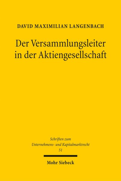 Produktbild: Der Versammlungsleiter in der Aktiengesellschaft