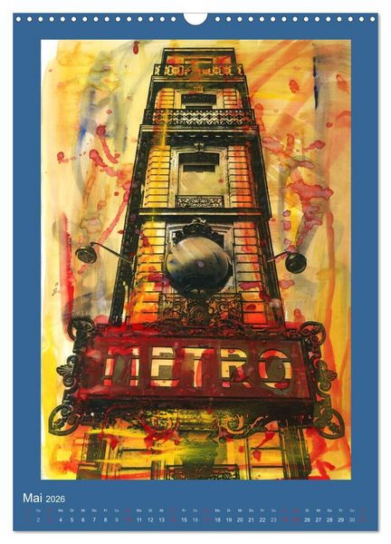 Produktbild: bemaltes Paris (Wandkalender 2026 DIN A3 hoch), CALVENDO Monatskalender