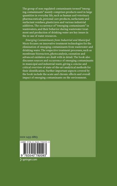 Produktbild: Emerging Contaminants from Industrial and Municipal Waste