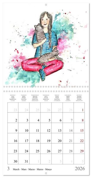 Produktbild: My faithful companions - Watercolours of a love for cats (Wall Calendar 2026 12 &times; 12 Inch) CALVENDO 12 Month Wall Calendar