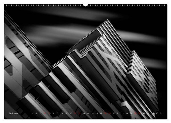 Produktbild: Monochrome Architektur (hochwertiger Premium Wandkalender 2026 DIN A2 quer), Kunstdruck in Hochglanz
