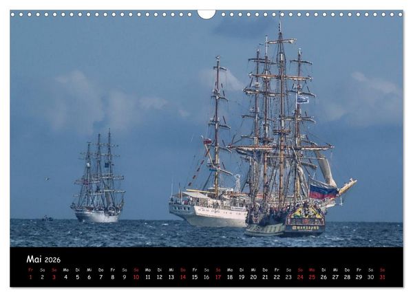 Produktbild: Windjammer vor Warnem&uuml;nde (Wandkalender 2026 DIN A3 quer), CALVENDO Monatskalender