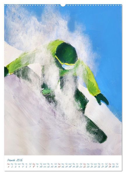 Produktbild: Colourful snowboard power world (Wall Calendar 2026 DIN A2 portrait), CALVENDO 12 Month Wall Calendar