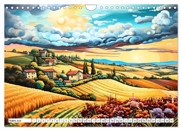 Produktbild: Paysages color&eacute;s (Calendrier mural 2026 DIN A4 vertical), CALVENDO calendrier mensuel