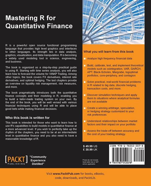 Produktbild: Mastering R for Quantitative Finance