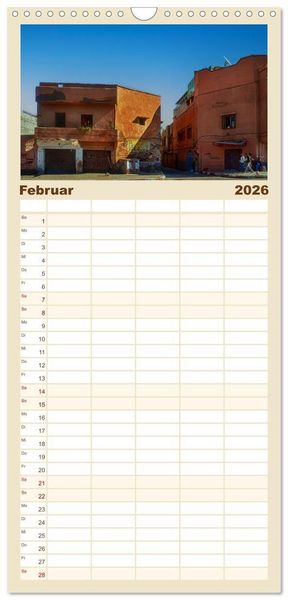 Produktbild: Familienplaner 2026 - Marrakesch die rote Stadt mit 5 Spalten (Wandkalender, 21 x 45 cm) CALVENDO
