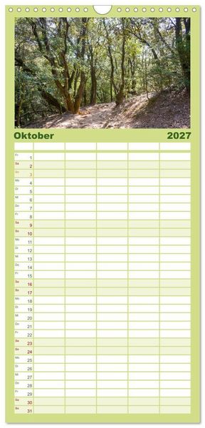 Produktbild: Familienplaner 2027 - Montserrat Wanderung mit 5 Spalten (Wandkalender, 21 x 45 cm) CALVENDO