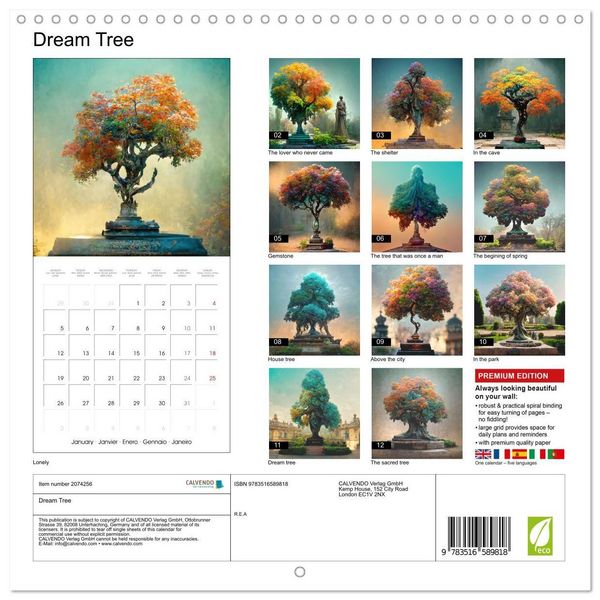 Produktbild: Dream Tree (Wall Calendar 2026 12 &times; 12 Inch) CALVENDO 12 Month Wall Calendar