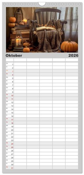 Produktbild: Familienplaner 2026 - B&uuml;cherzauber mit 5 Spalten (Wandkalender, 21 x 45 cm) CALVENDO