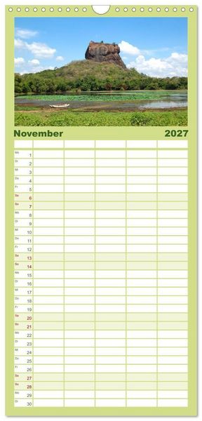 Produktbild: Familienplaner 2027 - Sri Lanka mit 5 Spalten (Wandkalender, 21 x 45 cm) CALVENDO