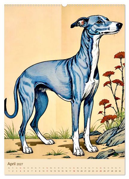 Produktbild: Der Whippet. Malerische Portr&auml;ts (Wandkalender 2027 DIN A2 hoch), CALVENDO Monatskalender